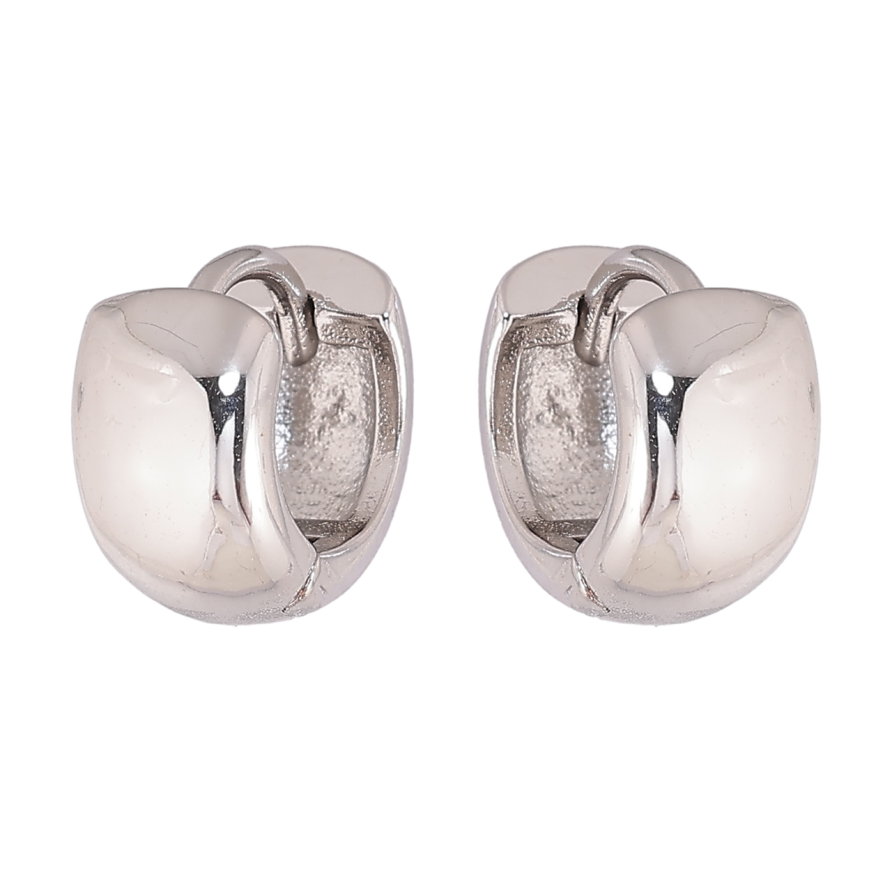 Серьги Xuping цвет Родий колечки Классика, шир. 7мм ø 13мм фото №1