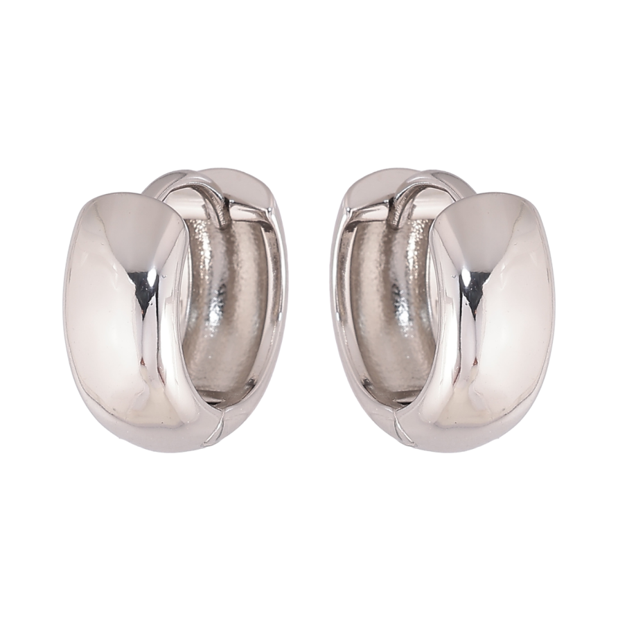 Сережки Xuping колір Родій колечка Класика, шир. 7мм ø 17мм фото №1