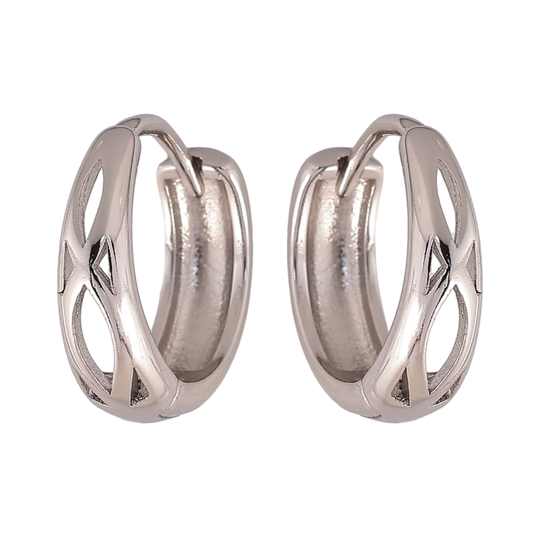 Сережки Xuping колір Родій колечка Декоративний різьблений візерунок фото №1 Сережки Xuping колір Родій колечка Декоративний різьблений візерунок фото №1