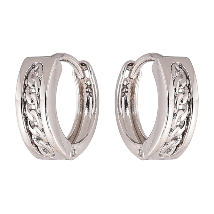 Серьги Xuping цвет Родий колечки Декоративный узор цепочка фото №8