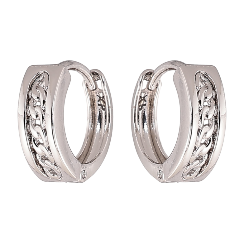 Серьги Xuping цвет Родий колечки Декоративный узор цепочка фото №1