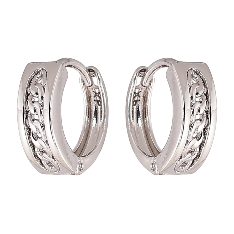 Серьги Xuping цвет Родий колечки Декоративный узор цепочка фото №1