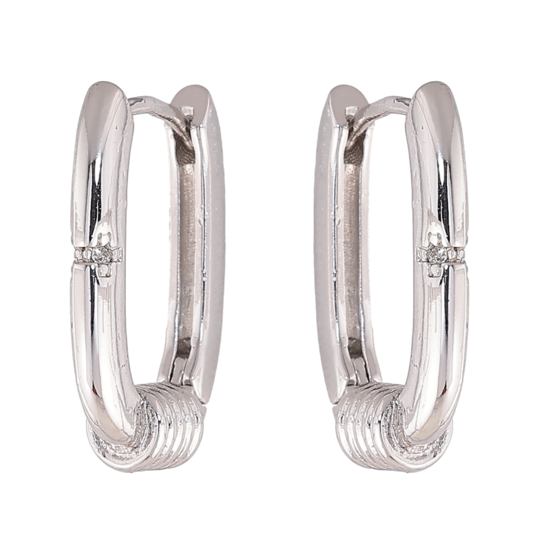 Серьги Xuping цвет Родий колечки Декоративный узор фото №1