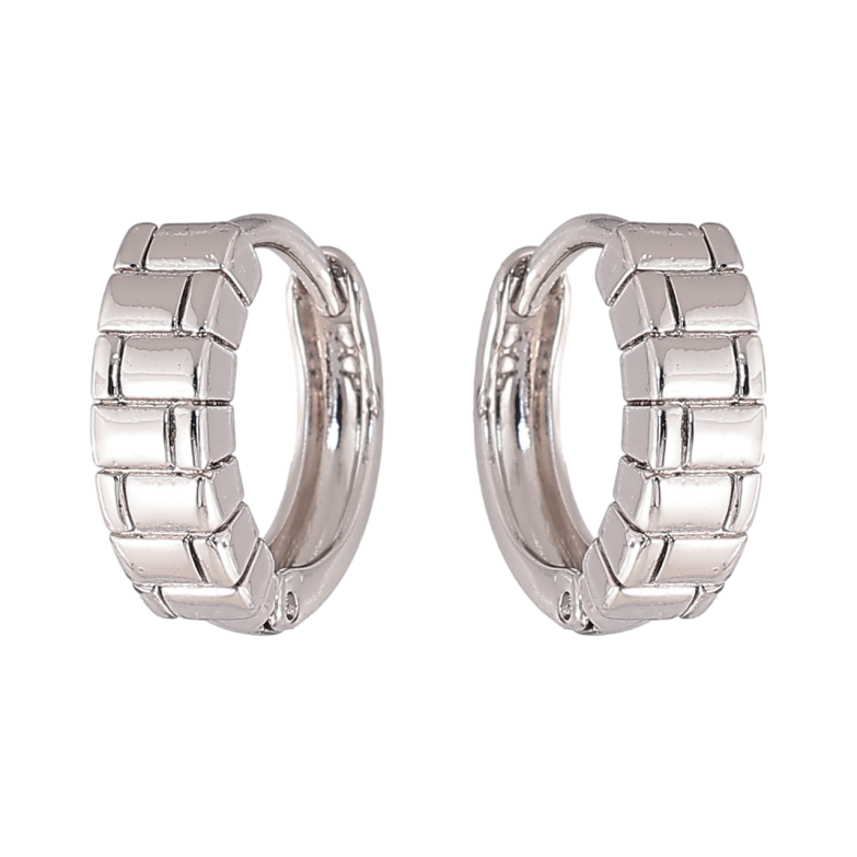 Сережки Xuping колір Родій колечка Декоративний візерунок фото №1