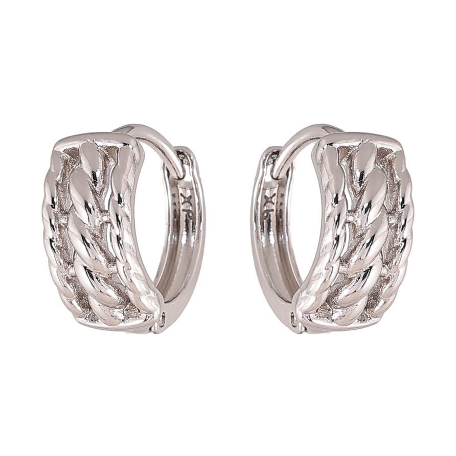 Сережки Xuping колір Родій колечка Декоративний візерунок фото №1 Сережки Xuping колір Родій колечка Декоративний візерунок фото №1