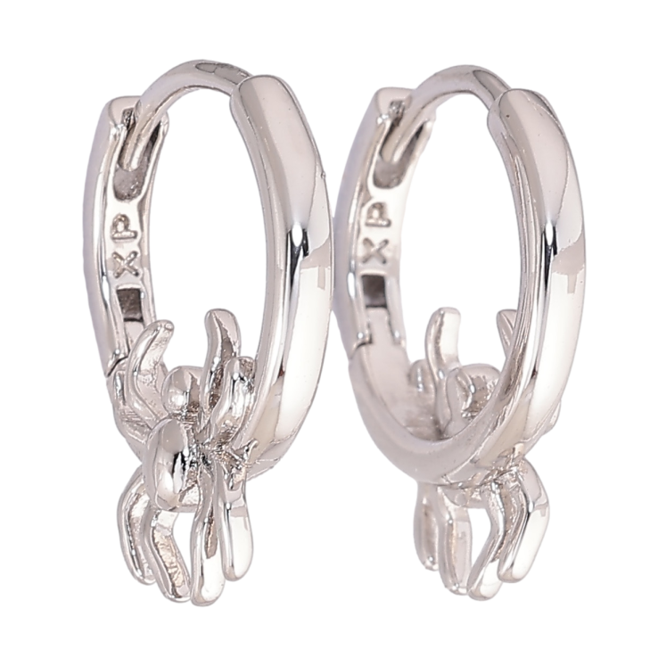 Серьги Xuping цвет Родий колечки Паук фото №15 Серьги Xuping цвет Родий колечки Паук фото №15