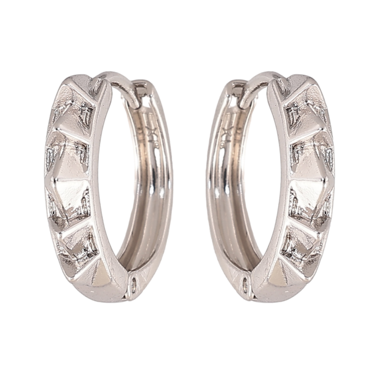 Серьги Xuping цвет Родий колечки Узор с шипами фото №13 Серьги Xuping цвет Родий колечки Узор с шипами фото №13