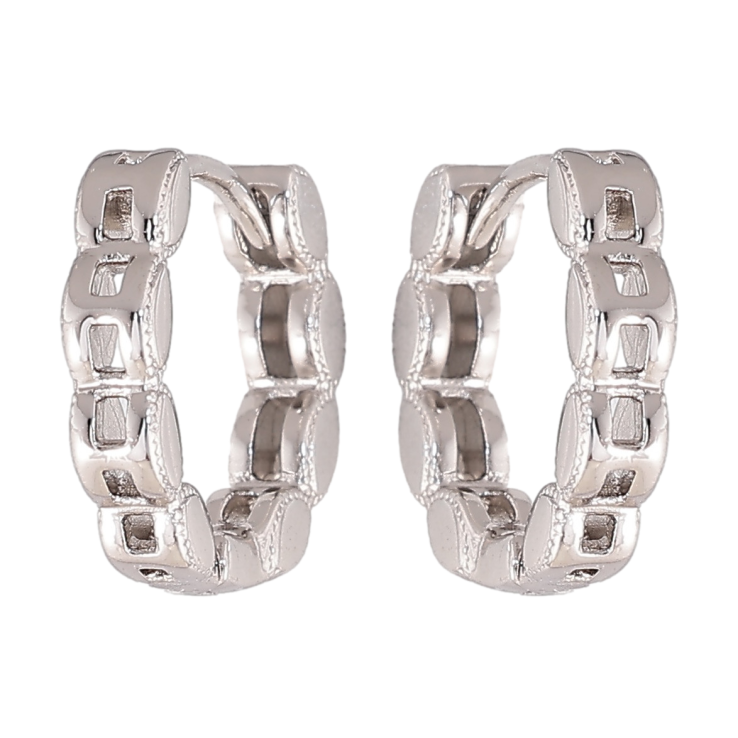 Серьги Xuping цвет Родий колечки Декоративные фото №20