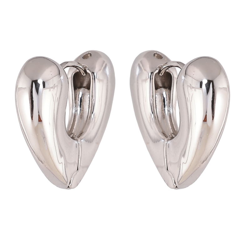 Сережки Xuping колір Родій колечка Сердечка фото №1