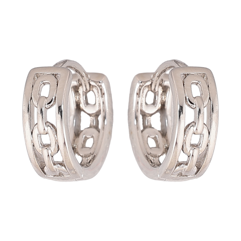 Серьги Xuping цвет Родий колечки Узор цепочка фото №1