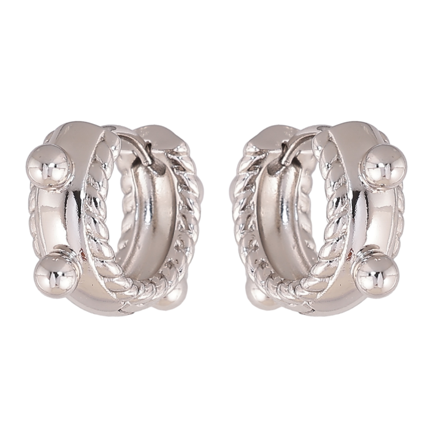 Серьги Xuping цвет Родий колечки Декоративный узор фото №1 Серьги Xuping цвет Родий колечки Декоративный узор фото №1