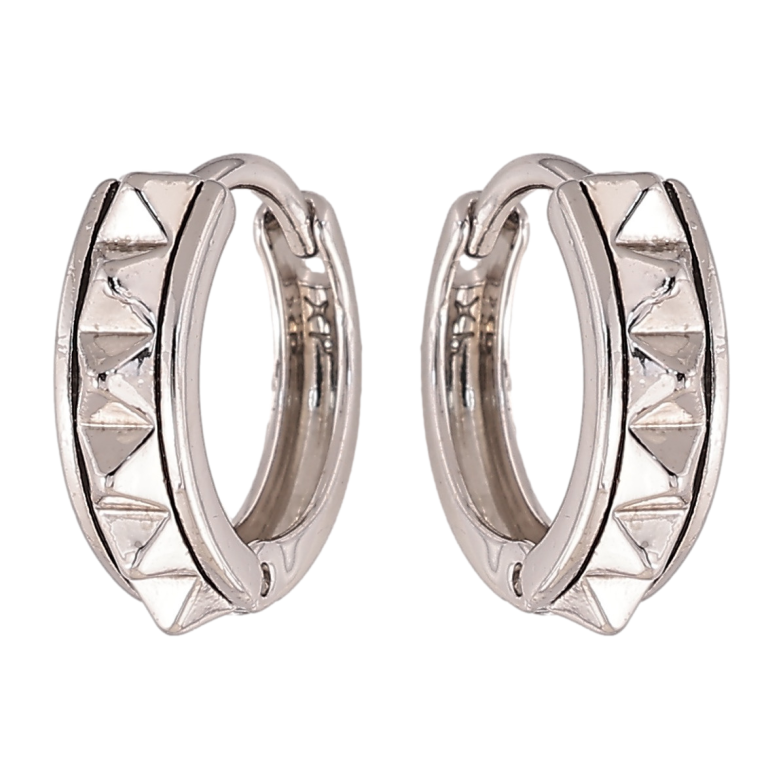 Сережки Xuping колір Родій колечка Візерунок з шипами фото №2 Сережки Xuping колір Родій колечка Візерунок з шипами фото №2