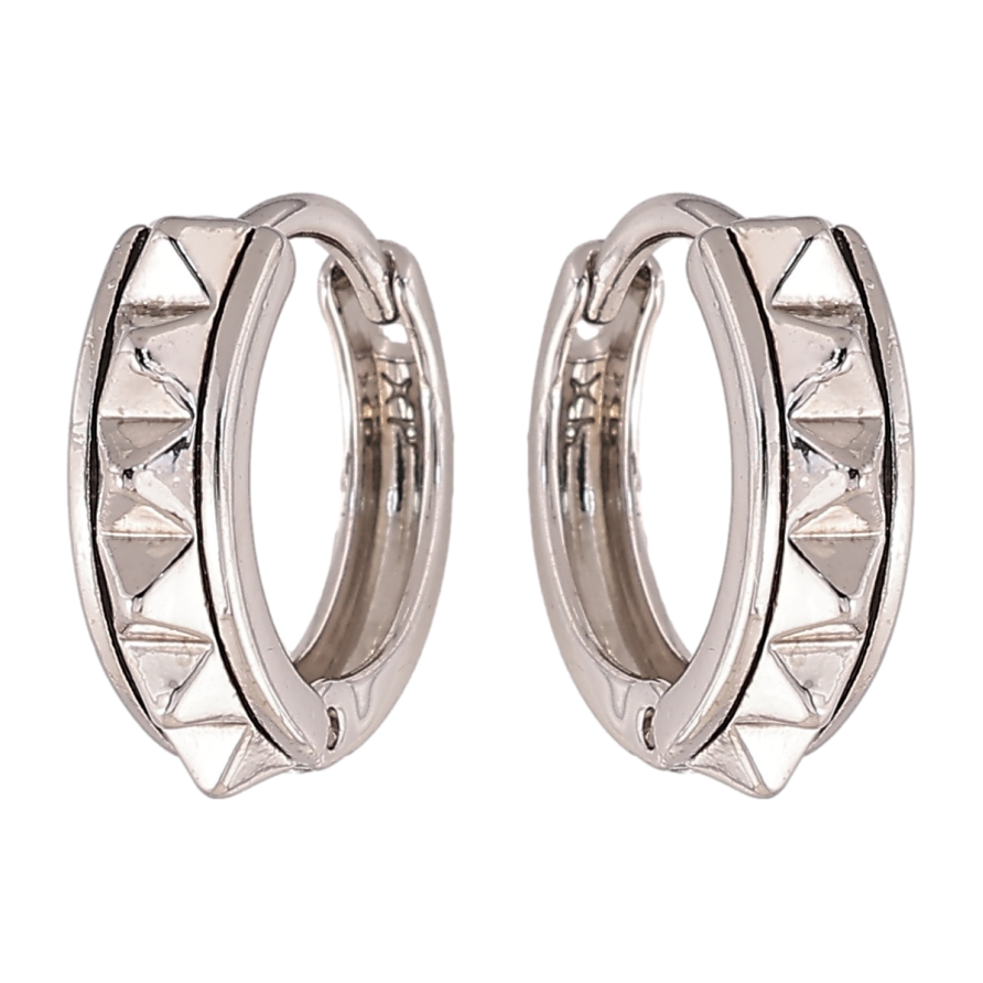 Серьги Xuping цвет Родий колечки Узор с шипами фото №1 Серьги Xuping цвет Родий колечки Узор с шипами фото №1