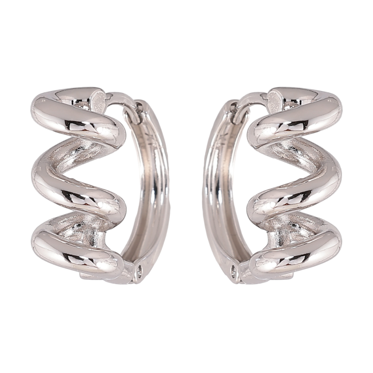 Серьги Xuping цвет Родий колечки Спиральки фото №5 Серьги Xuping цвет Родий колечки Спиральки фото №5
