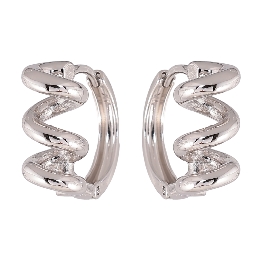 Серьги Xuping цвет Родий колечки Спиральки фото №1