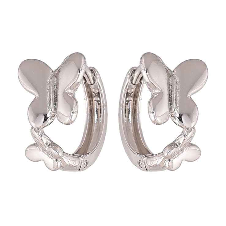 Серьги Xuping цвет Родий колечки Бабочки фото №7 Серьги Xuping цвет Родий колечки Бабочки фото №7