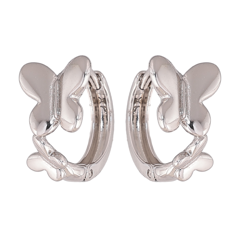 Сережки Xuping колір Родій колечка Метелики фото №1