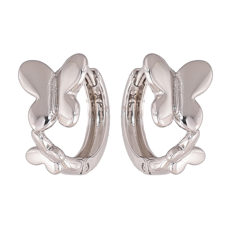 Серьги Xuping цвет Родий колечки Бабочки фото №1