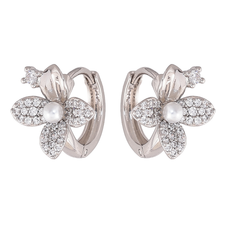 Сережки Xuping колір Родій колечка Квіточки фото №3