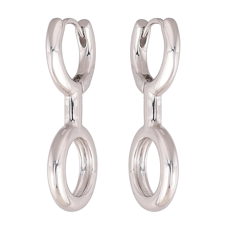 Серьги Xuping цвет Родий колечки Декоративные фото №1 Серьги Xuping цвет Родий колечки Декоративные фото №1