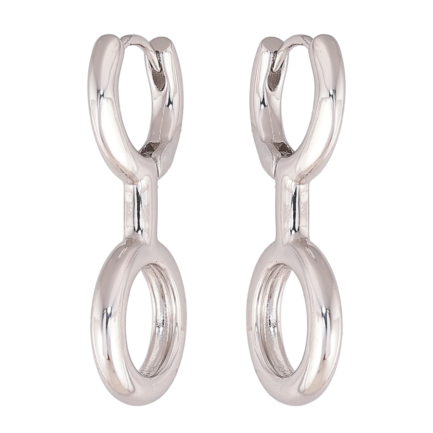 Серьги Xuping цвет Родий колечки Декоративные фото №1 Серьги Xuping цвет Родий колечки Декоративные фото №1