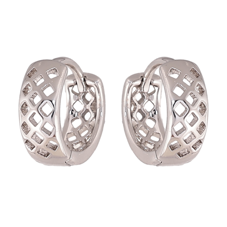 Сережки Xuping колір Родій колечка Різьблений візерунок фото №1 Сережки Xuping колір Родій колечка Різьблений візерунок фото №1