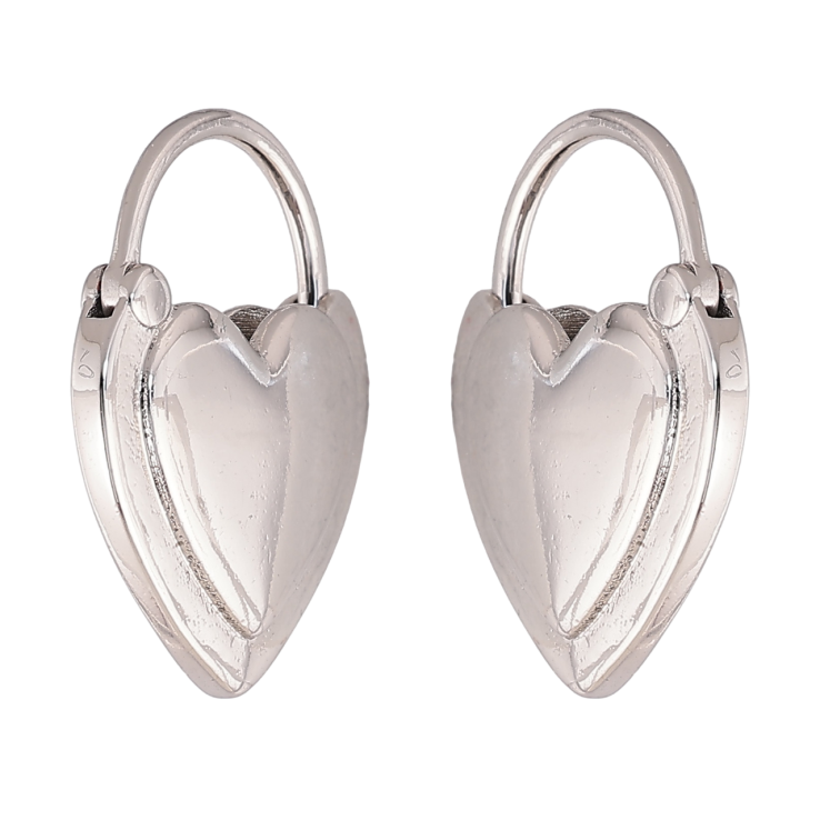 Серьги Xuping цвет Родий колечки Сердечки-замочки фото №9