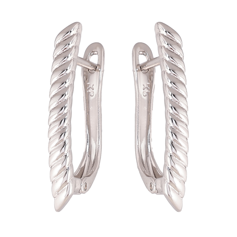 Серьги Xuping цвет Родий английский замок Декоративный узор фото №1