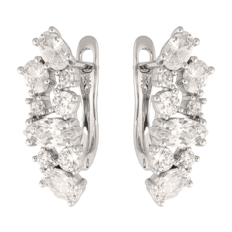Серьги Xuping цвет Родий английский замок Инкрустация кристаллами фото №15