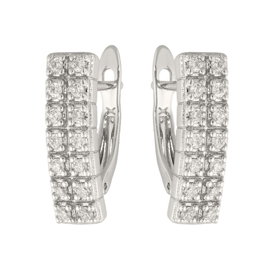 Серьги Xuping цвет Родий английский замок Инкрустация кристаллами фото №1