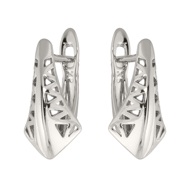 Сережки Xuping колір Родій англійська застібка Декоративний візерунок фото №1 Сережки Xuping колір Родій англійська застібка Декоративний візерунок фото №1