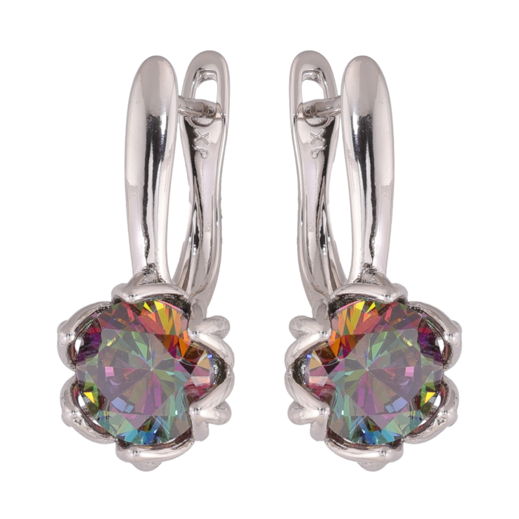 Сережки Xuping колір Родій англійська застібка Бутони з кристалами хамелеон фото №25