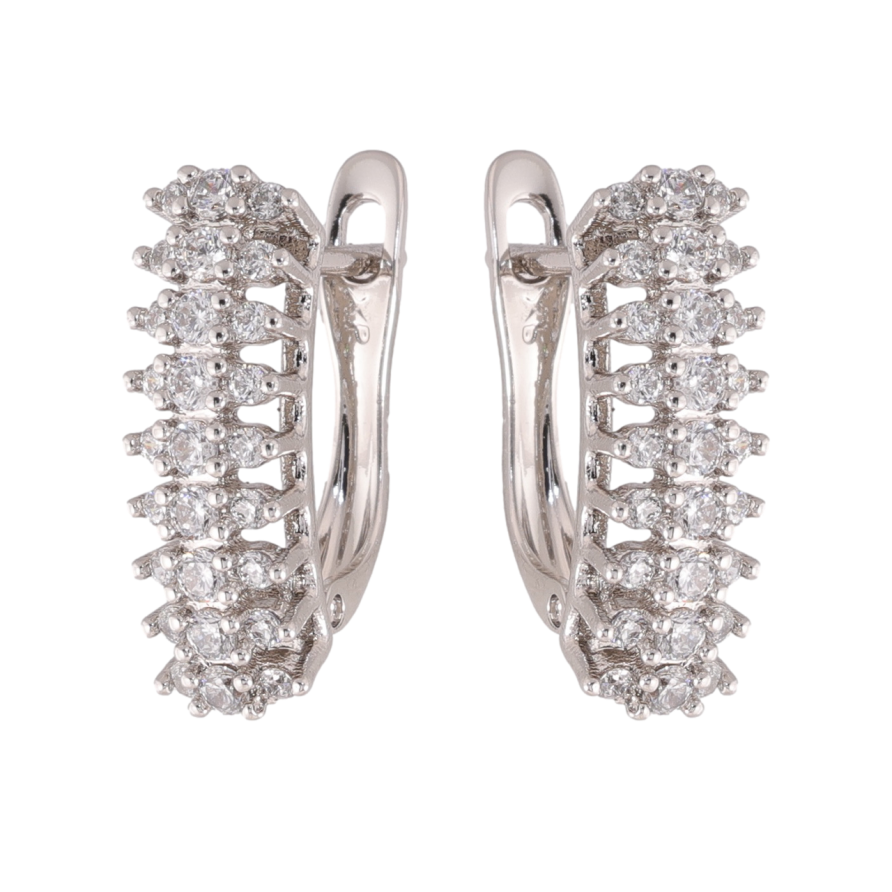 Серьги Xuping цвет Родий английский замок Инкрустация кристаллами фото №1