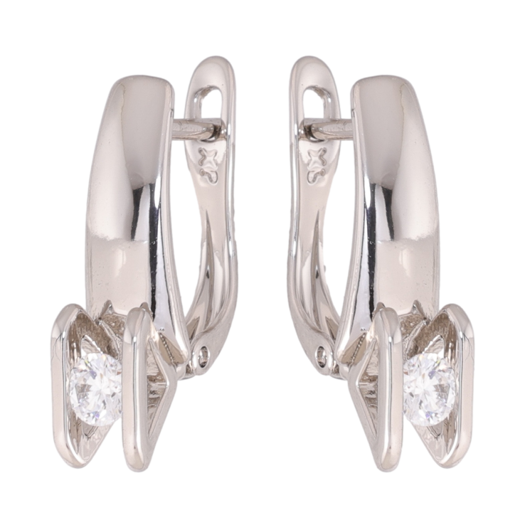 Сережки Xuping колір Родій англійська застібка Вставки кристалів фото №17