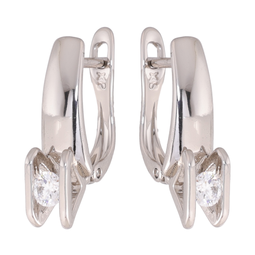 Сережки Xuping колір Родій англійська застібка Вставки кристалів фото №1