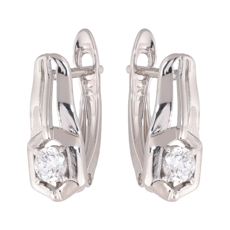 Сережки Xuping колір Родій англійська застібка Вставки кристалів фото №18