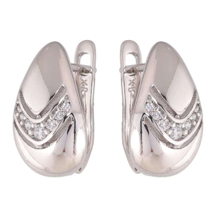 Серьги Xuping цвет Родий английский замок Капельки с узором фото №18