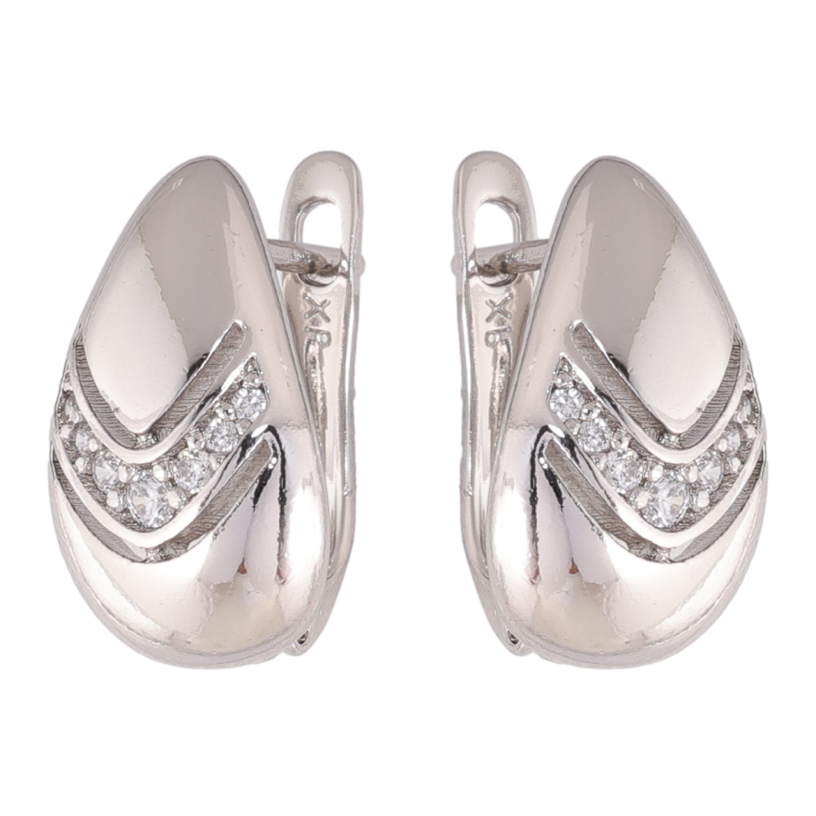 Сережки Xuping колір Родій англійська застібка Крапельки з візерунком фото №1