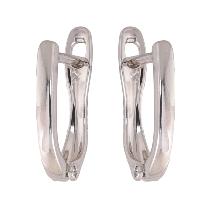 Серьги Xuping цвет Родий английский замок Классика фото №10