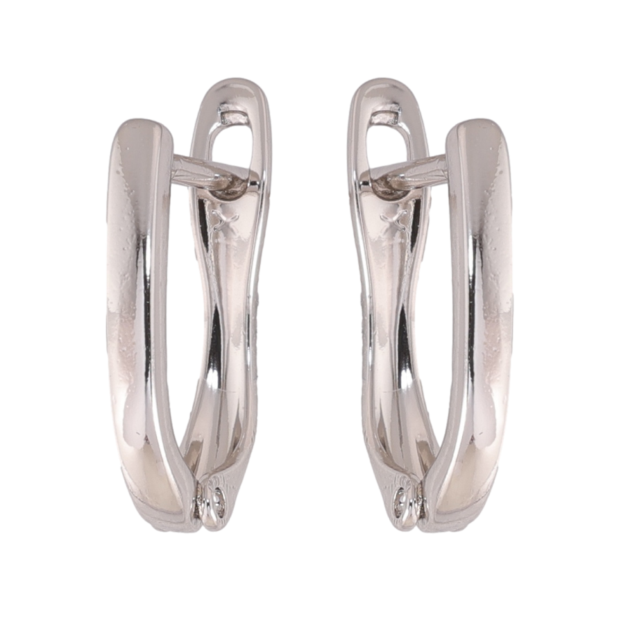 Серьги Xuping цвет Родий английский замок Классика фото №1