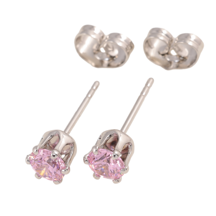 Серьги Xuping цвет Родий пусеты Розовые кристаллы в 6-ти крапановой оправе ø 5мм фото №25 Серьги Xuping цвет Родий пусеты Розовые кристаллы в 6-ти крапановой оправе ø 5мм фото №25