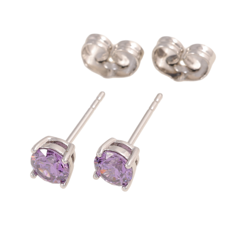 Серьги Xuping цвет Родий пусеты Сиреневые кристаллы в 4-х крапановой оправе ø 5мм фото №25 Серьги Xuping цвет Родий пусеты Сиреневые кристаллы в 4-х крапановой оправе ø 5мм фото №25