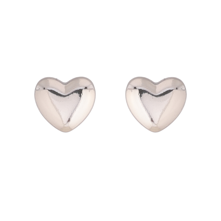 Сережки Xuping колір Родій пусети Сердечка фото №5