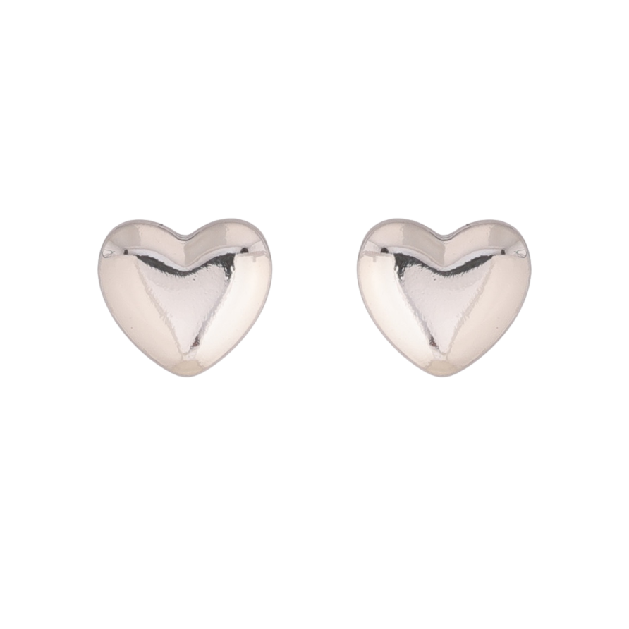 Сережки Xuping колір Родій пусети Сердечка фото №1