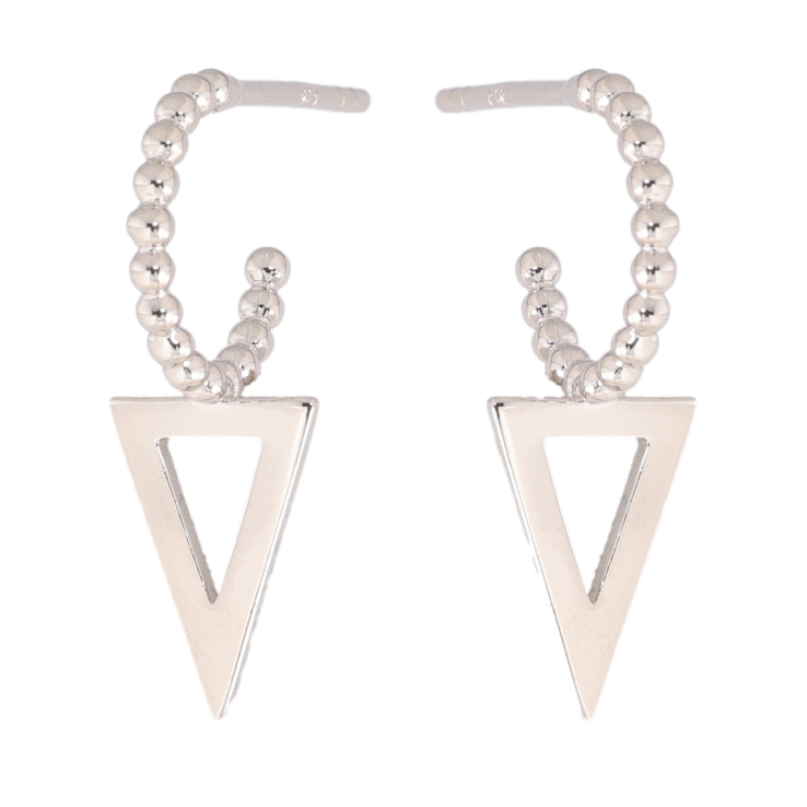 Серьги Xuping цвет Родий пусеты Декоративные дуги с треугольниками фото №3 Серьги Xuping цвет Родий пусеты Декоративные дуги с треугольниками фото №3