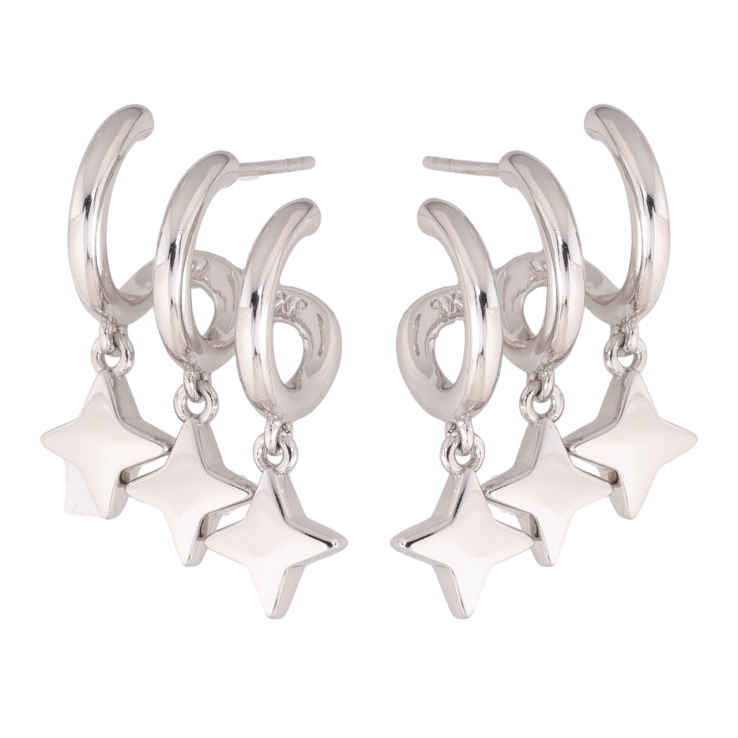 Серьги Xuping цвет Родий пусеты Декоративные подвески со звездами фото №7