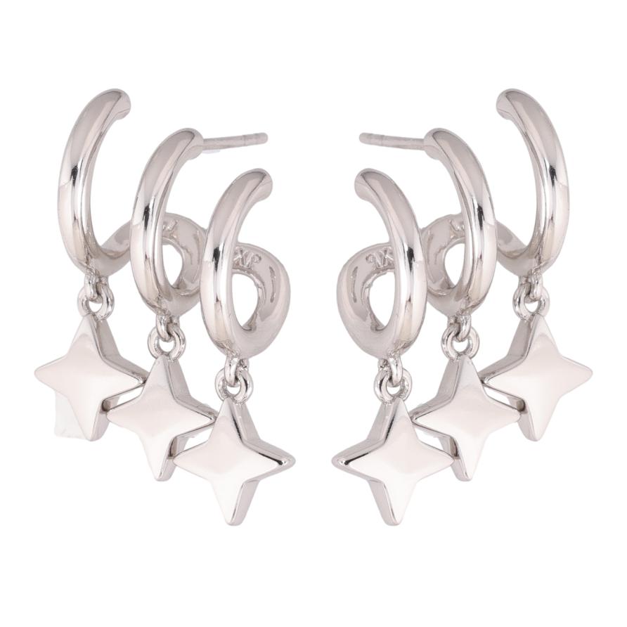 Серьги Xuping цвет Родий пусеты Декоративные подвески со звездами фото №1