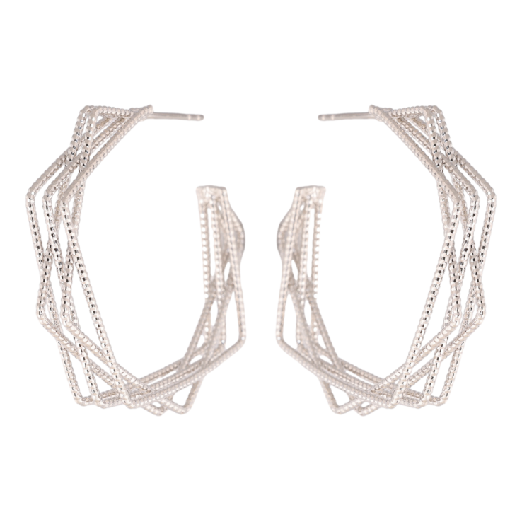 Серьги Xuping цвет Родий пусеты Декоративные дуги фото №4 Серьги Xuping цвет Родий пусеты Декоративные дуги фото №4