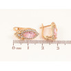 Серьги Xuping Цвет Позолота 18K английский замок Изящный узор с розовым кристаллом фото №2