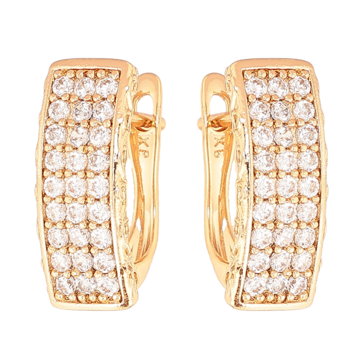 Сережки Xuping Колір Позолота 18K англійська застібка Інкрустація кристалами фото №5